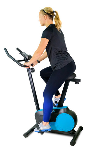 Bicicleta Fija 8 Niveles De Resistencia, Pantalla, Ajustable Color Azul