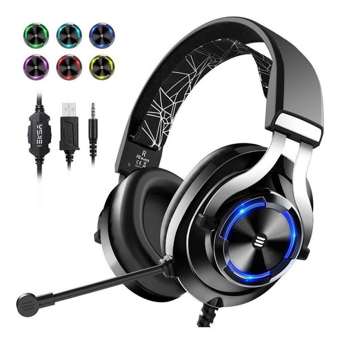 Headset Gamer Eksa E3000 - P2 / P3 - Drivers 50mm - Rgb Pret