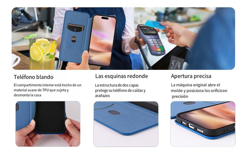 Funda De Piel For Nokia 3.4/2.4/5.4, Diseño De Fibra De