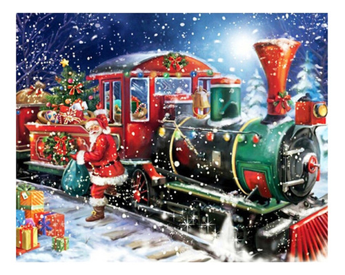 5d Diy Diamond Christmas Train Pictures Kit De Punto De Cruz