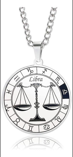 Collar De La Constelación Del Zodiaco Libra, Collar De Acero