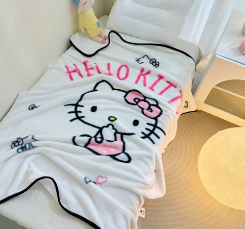 Manta Frizada Sanrio Original Blanco Liso