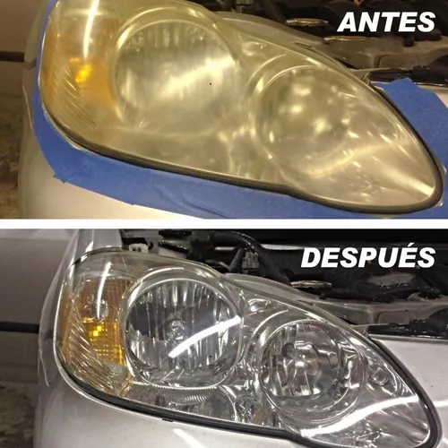 Kit de restauracion de faros con lijas, pulimento, discos de lana y  protector