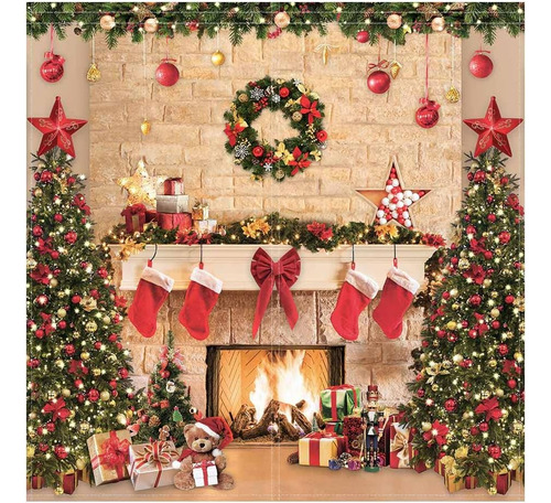 Funnytree Cortinas De Ventana De Chimenea De Navidad Para Ni