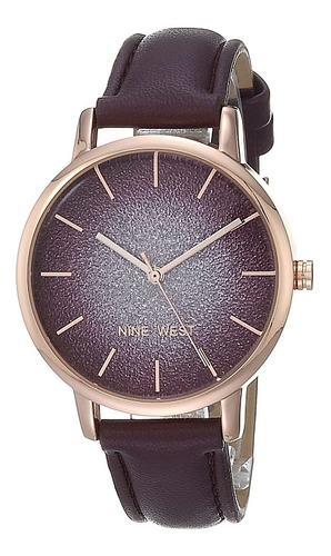 Reloj Mujer Nine West Nw-2604rgby Cuarzo Pulso Rojo En Cuero