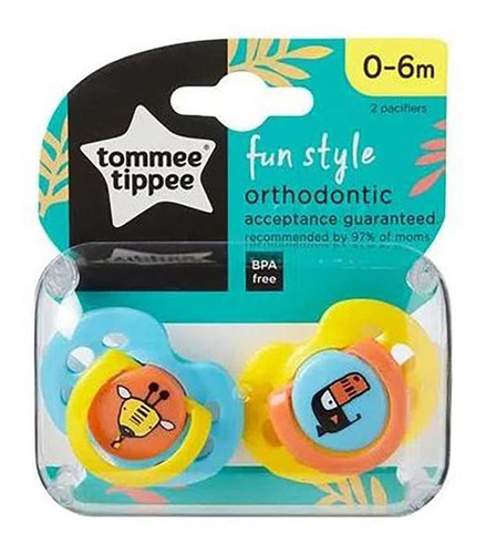 Kit 2 Chupetas Fun Style 0-6m - Girafa E Tucano