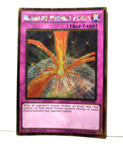 Radiant Mirror Force Gold Rare Pgl3 1st Yugioh!