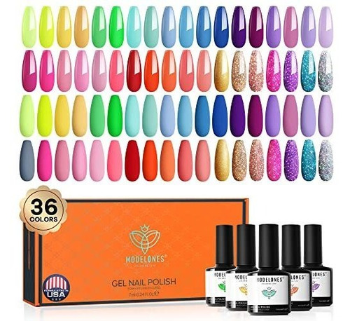 Modelos Gel Nail Polish Set, 36 Colores 7ml All Qzdw3