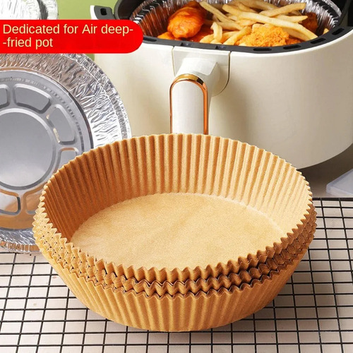 Molde Bandeja Papel X100 Para Freidora Aire Antiadheren 16cm Color Marrón