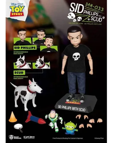 ヴィンテージ品　Sid Phillips & Scud フィギュアセット Beast Kingdom Toy Story Sid Phillips And Scud Dah-033 | MercadoLivre