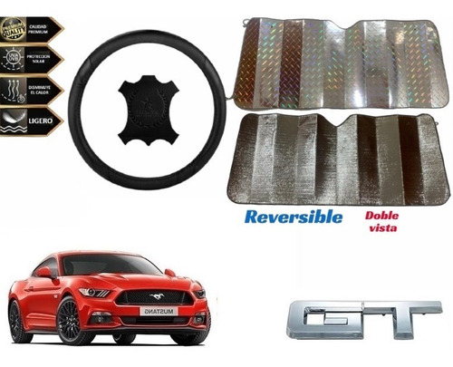 Kit Volante Negro Piel + Cubresol Mustang Gt V8 2015