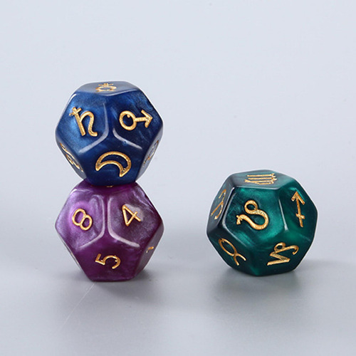 3x D12 Juego De Dados De Constelación Púrpura Púrpura