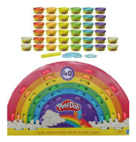 Set Play Doh Arcoíris 40 Masas Plastilina 