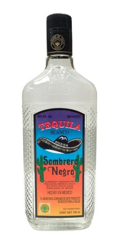 Tequila Sombrero Negro Blanco 750cc