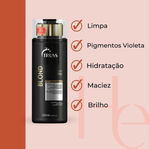 Shampoo E Condicionador Truss Blond 300 Ml Cabelos Loiros