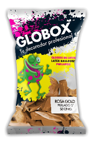 Globox Perlado 5 Pulgadas Color Rosa Gold X 50 Un. Full Rosa Gold Perlado