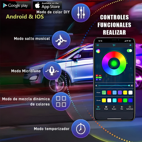 Luces De Ambiente Para Italika Ft200 Chasis De Motocicletas