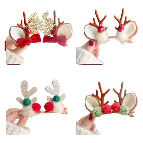 10 Pares De Diademas De Navidad Pinzas Para El Pelo Navidad