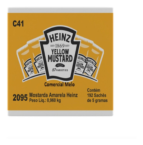 1 Caixa Sachês Mostarda 192x5g Heinz - Saches Mostarda Heinz