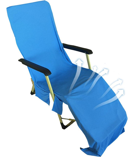 Beach Chair Cover With Side Pockets | Microfiber Chaise