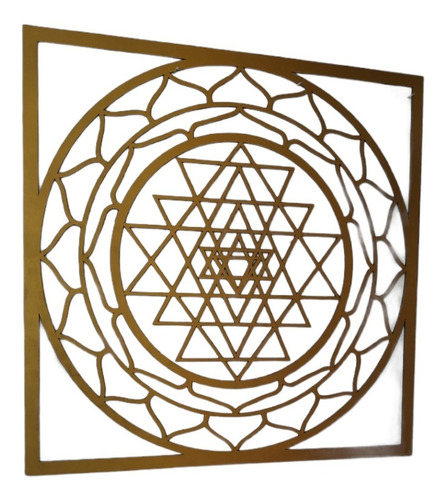 Imagen 2 de 2 de Flor De La Vida Dorado, Corte Laser En Mdf
