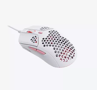 Mouse Gaming Hyperx Pulsefire Haste Diseño Ultraligero De Carcasa Hexagonal Blanco Y Rosa