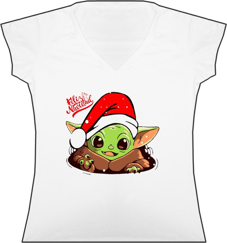 Blusa Navidad Baby Yoda Dama Camiseta Bca Urbanoz