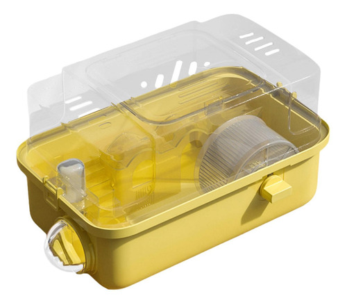 Jaula Para Hámster, Transparente,, Con Amarillo