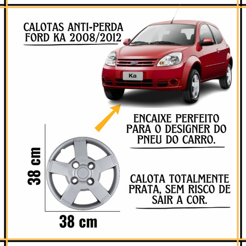 Kit 4 Calota Ford Ka Aro 13 2008 2009 2010 2012 13 Antiperda