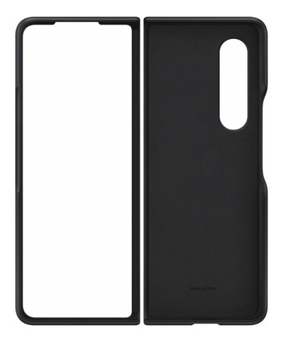 Funda De Piel Samsung Leather Cover Galaxy Z Fold3 5g. Color Negro Liso