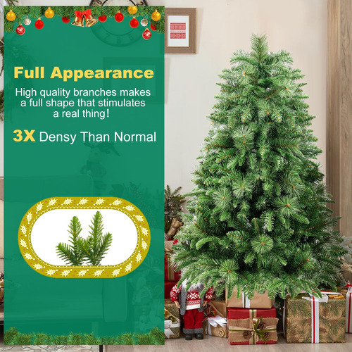 Árbol De Navidad Artificial 120 Cm Con Piñas Fácil Montaje