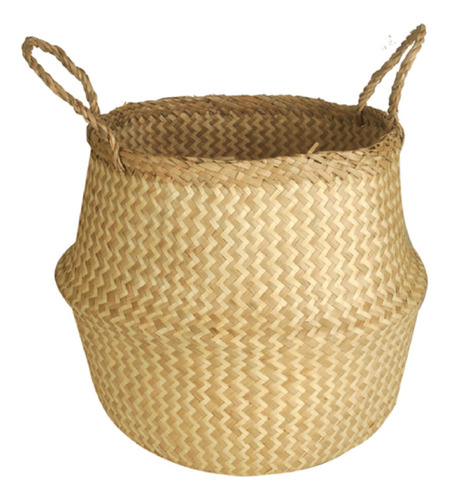 Canasta Cesto Vietnamita Seagrass Zigzag 35 Cm Deco Baño