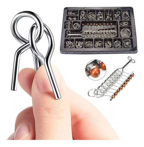 Juego Nine Ring Links Metal Puzzle Kid Adult Brain Teaser Ch