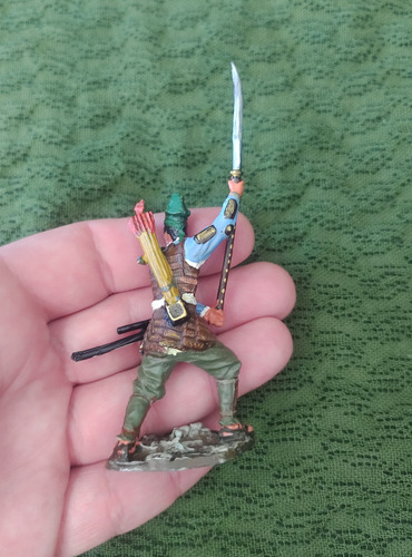 Soldado De Plomo Ashigaru Japonés Samurái De 7 Cm De Alto Marrón Claro