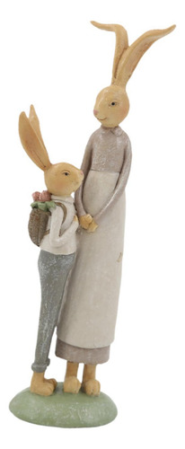 Resina Estatua De La Familia Family Bunny Para Mamá E Hijo