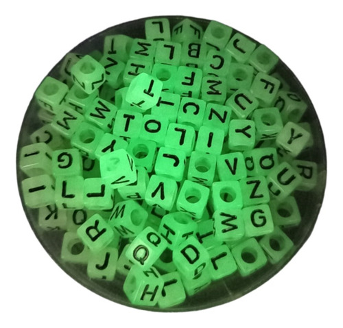 25gr Letras Cubo Plastico Fluorescente Bijouterie Pulseras