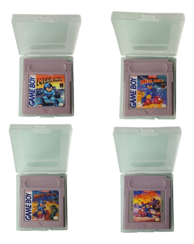 Kit Com 4 Fitas Jogos Mega Man Compatível Gameboy Gbc Gba