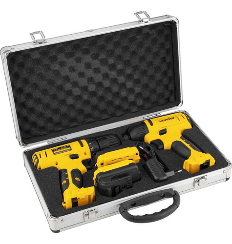 Furadeira E Parafusadeira Com Impacto 12v Pfbv 012 Vonder Amarelo