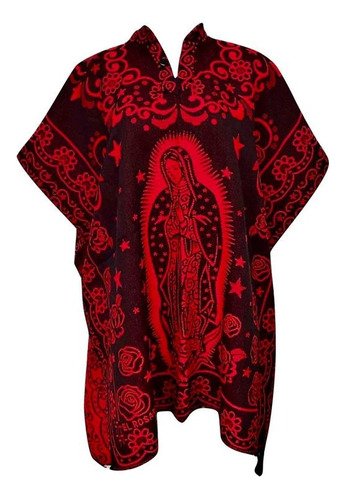 Gabán Jorongo Capa Artesanal Unisex Virgen De Guadalupe 