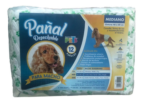 Pañal Especial P/macho Med 12pzas Fl1922