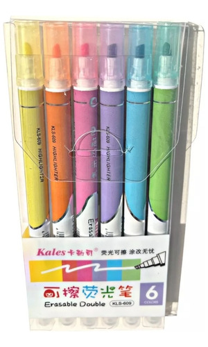 Destacadores Borrables Set De 6 Colores Pastel Kawaii