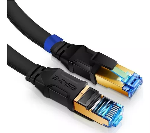  VENTION Cable Ethernet Cat 8, cable Cat8 de alta velocidad de  40 Gbps 2000 Mhz 28 AWG, cable de red para juegos, cable de conexión S/FTP  chapado en oro, cable LAN