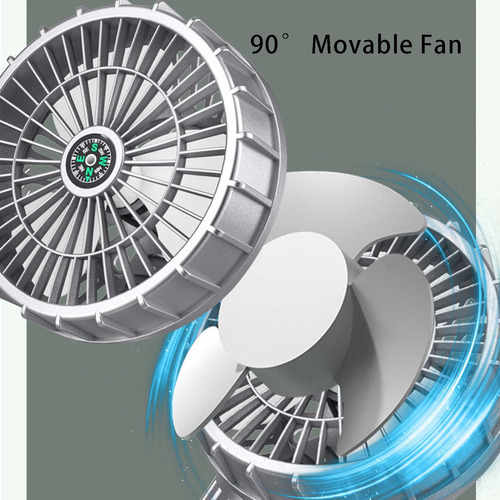 Solar Fan Multifunctional Power Bank Torch Camping 3000mah