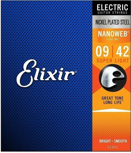 Elixir 12002 Cuerdas Guitarra Electrica Nanoweb Super Light