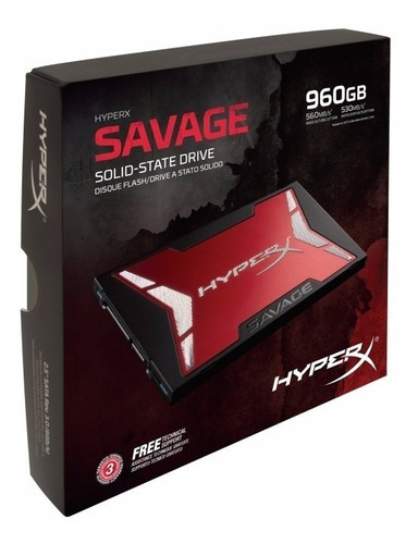 Kingston Hyperx Salvaje 480gb Ssd Sata 3 2,5 Shss37a/480g /v Color Rojo
