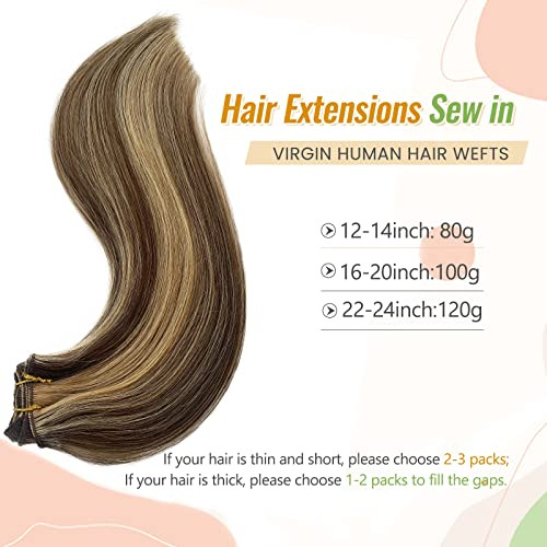 Coser En Extensiones Caramelo Pelo Humano Rubia Vkk8f