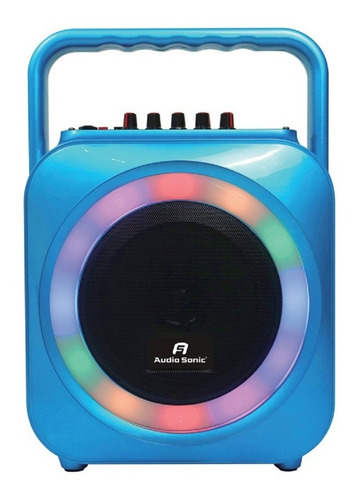 Parlante Portatil Bafle Con Bate. Blue/luces/usb C/microfono