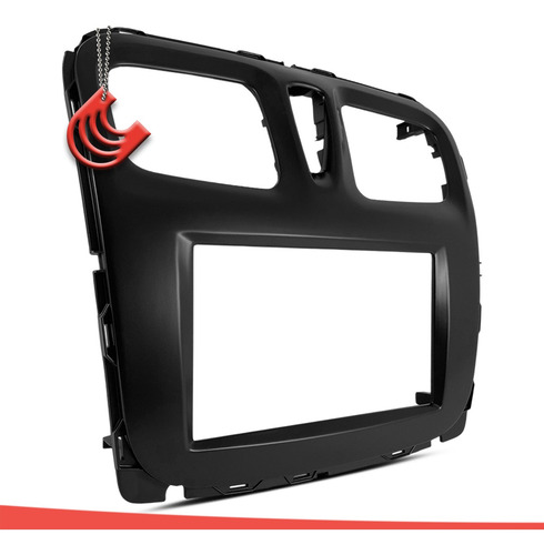 Imagem 3 de 8 de Moldura De Painel 2 Din Multimidia Dvd Mp5 Sandero Logan 2015 2016 2017 2018 2019 Preto