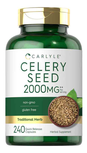 Carlyle Celery Seed 2000 Mg Extracto Semilla Apio 240 Caps