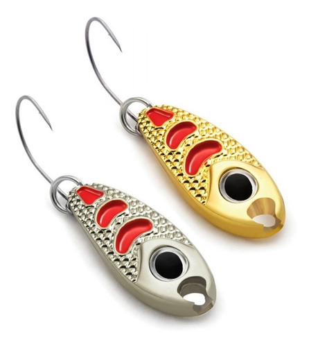 Cucharas Ondulantes Pesca Platinas Ciclope Ojo 3d Spinner X2